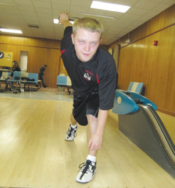 Keith Beaupre, top bowler in the Lynn City League, displays his form at Jim Barber’s Lucky Strikes Lanes Saturday.
